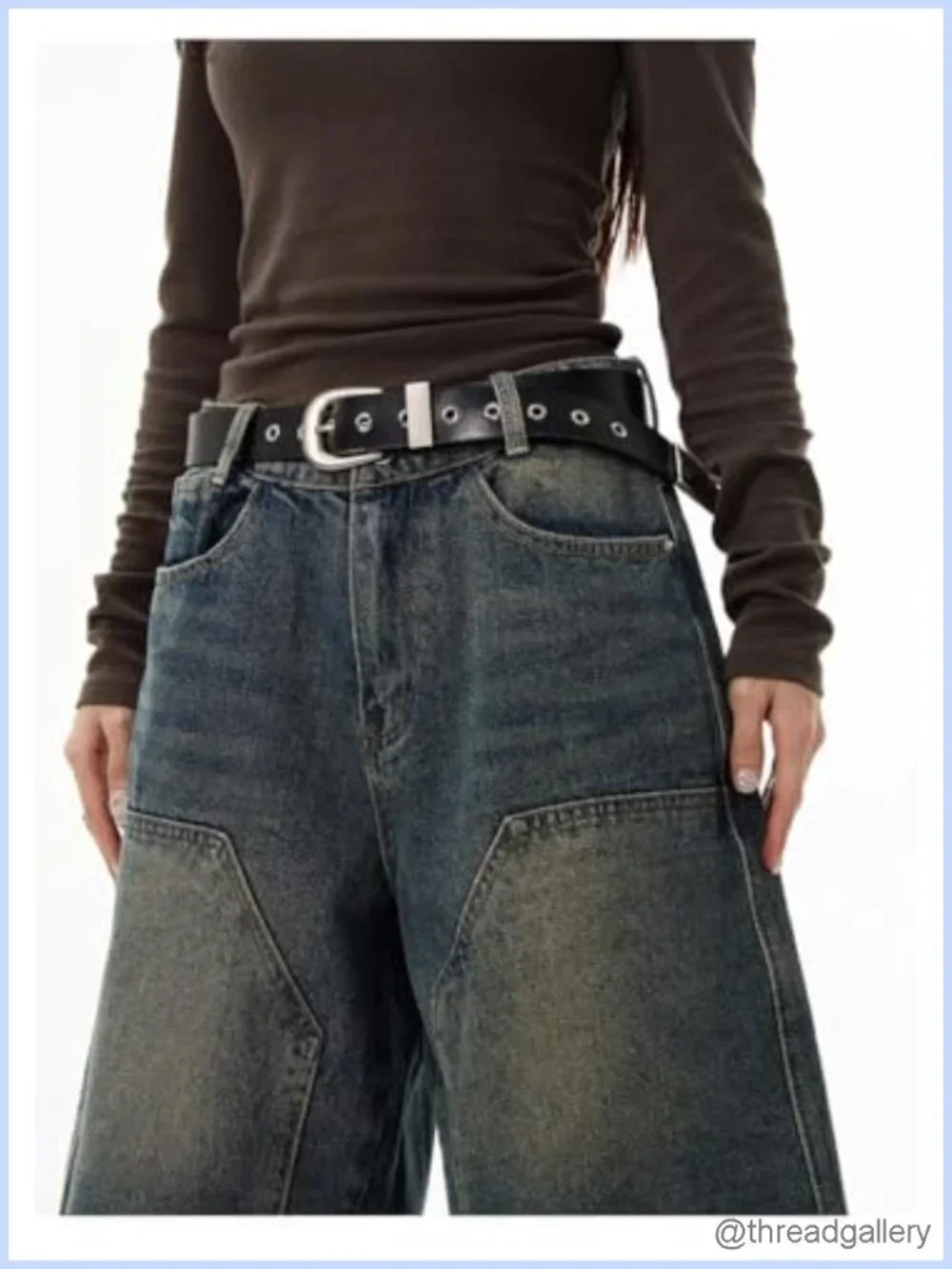 Baggy Jean Shorts for Women Knee Length Long Straight Leg Y2K Vintage Bermuda